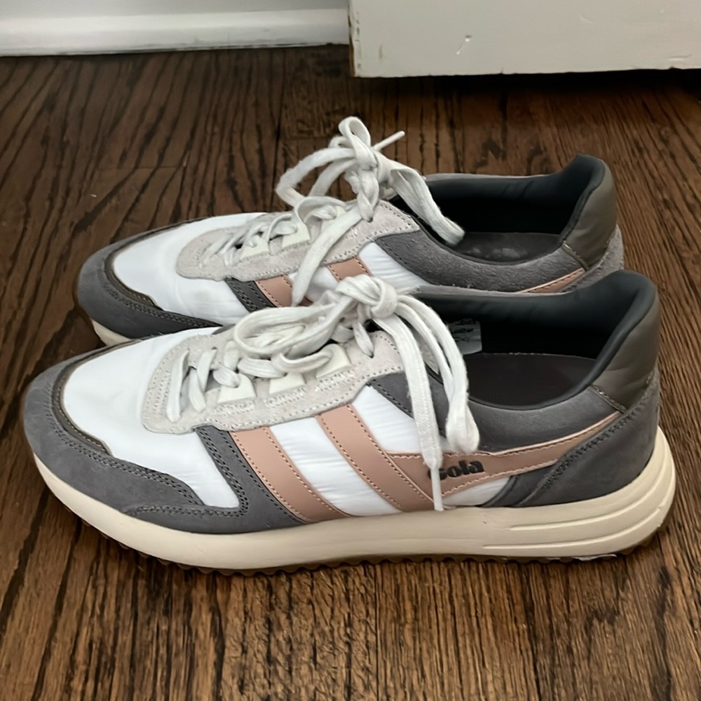 Gola Chicago Light Gray Color Block Suede Sneakers